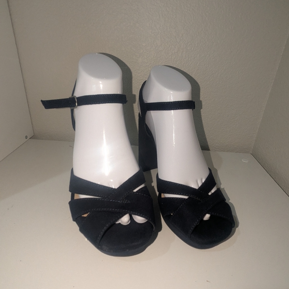 Pop Navy Strappy Heels